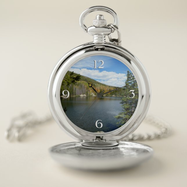 Bear Lake at Rocky Mountain National Park Pocket Watch (Inside)