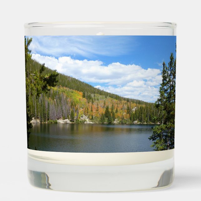 Bear Lake at Rocky Mountain National Park Scented Candle (Front)
