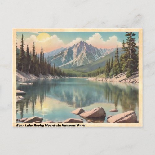 Bear Lake Colorado Rocky Mountains Vintage Postcard