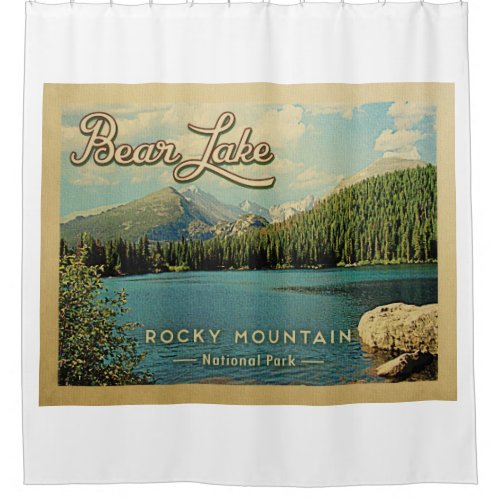 Bear Lake Colorado Vintage Rocky Mountains Shower Curtain