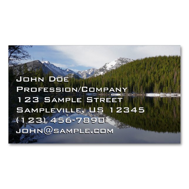 Bear Lake Reflection II Business Card Magnet (Front)