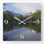 Bear Lake Reflection II Square Wall Clock