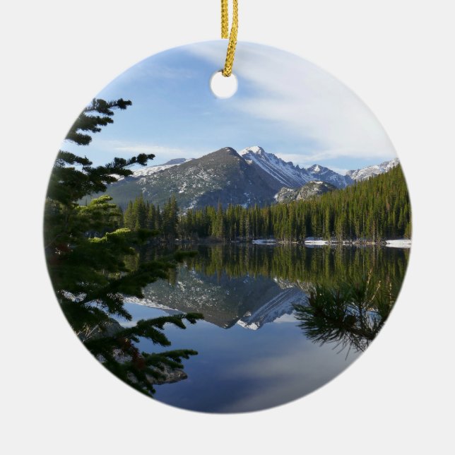 Bear Lake Reflection III Ceramic Ornament (Front)