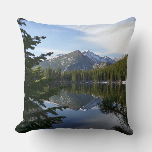 Bear Lake Reflection III Throw Pillow (Front)