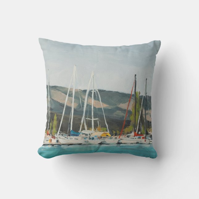 Bear Lake sail boats Throw Pillow (Front)
