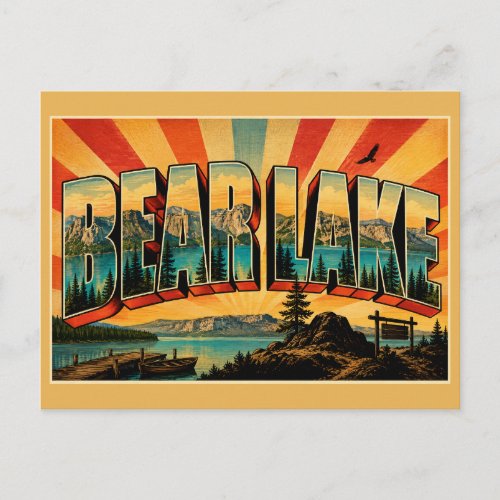 Bear Lake State Park Turquoise Lake Forest Art Postcard