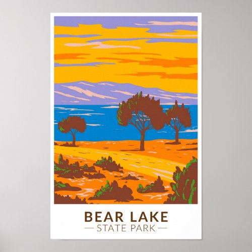 Bear Lake State Park Utah Vintage Poster