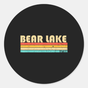 Bear Lake Utah Funny Fishing Camping Summer Classic Round Sticker