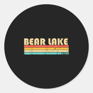 Bear Lake Utah Funny Fishing Camping Summer Classic Round Sticker