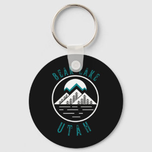 Bear Lake Utah Mountain Skiing Hiking Fishing Boat Keychain