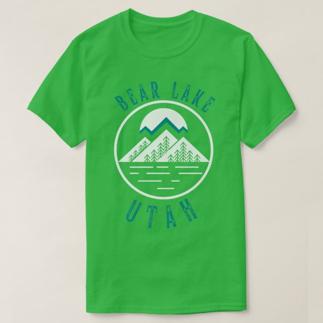 Bear Lake Utah Mountain Skiing Hiking Fishing Boat T-Shirt (Design Front)