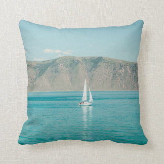 Bear Lake Utah Sail Boat Throw Pillow