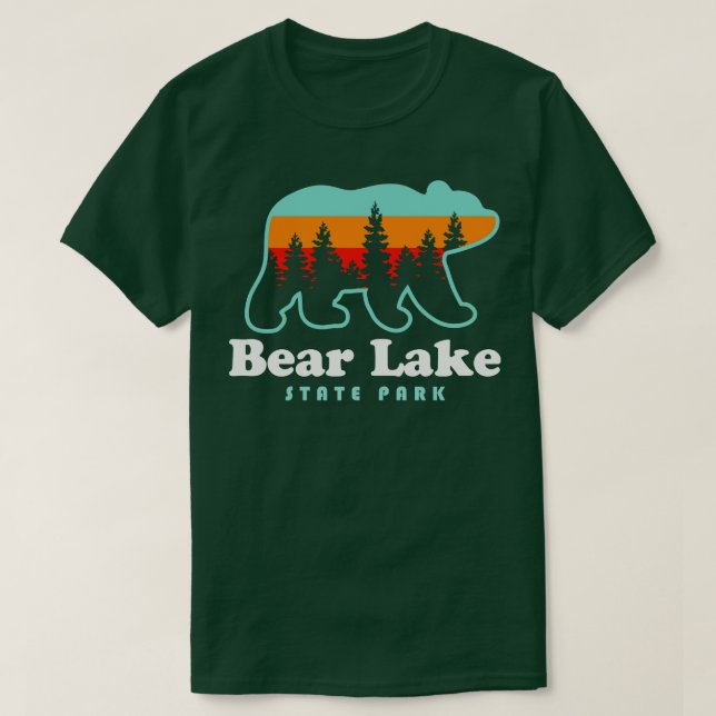 Bear Lake Utah State Park Bear Retro Sunset T-Shirt (Design Front)