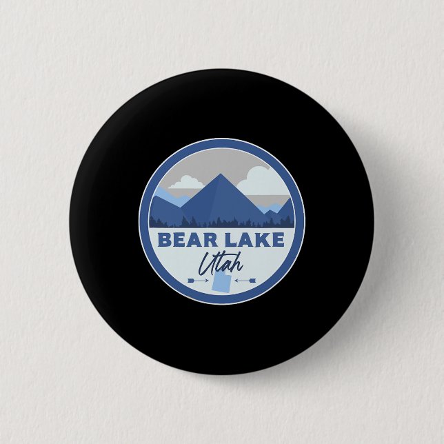 Bear Lake Utah Ut Mountains Badge Hiking Souvenir  Button (Front)