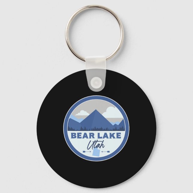 Bear Lake Utah Ut Mountains Badge Hiking Souvenir  Keychain (Front)