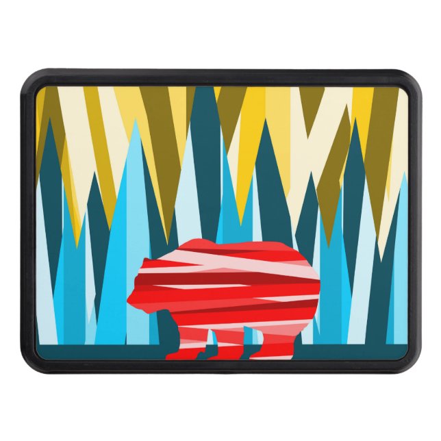 Bear Landscape Mountain Pattern Hitch Cover (Front)