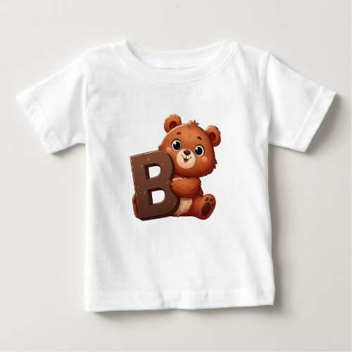 Bear Letter B Baby T_Shirt