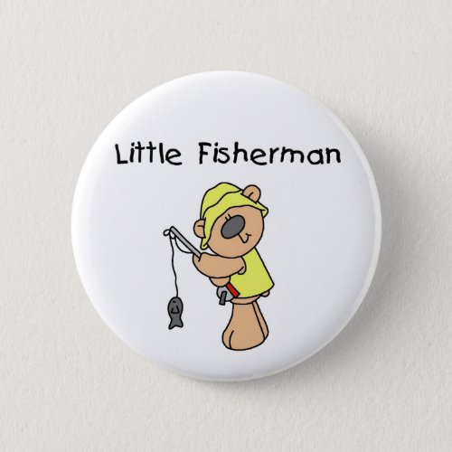 Bear Little Fisherman Pinback Button