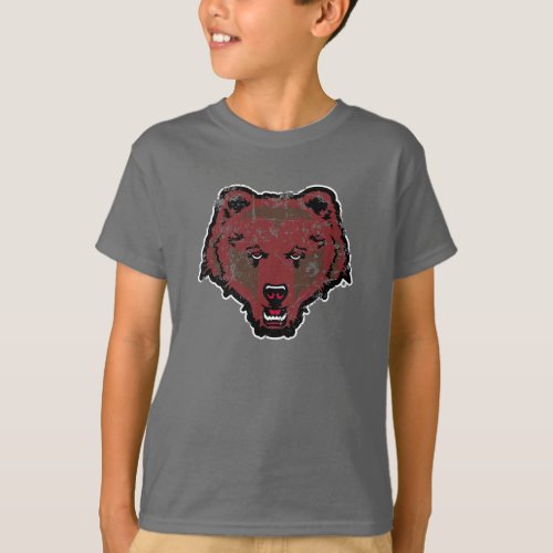 Bear Logo Distressed T_Shirt