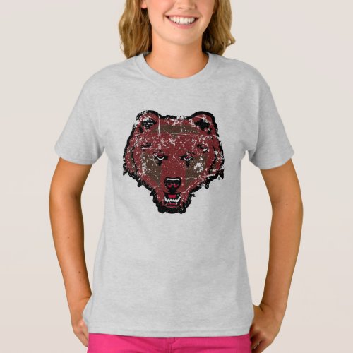 Bear Logo Distressed T_Shirt