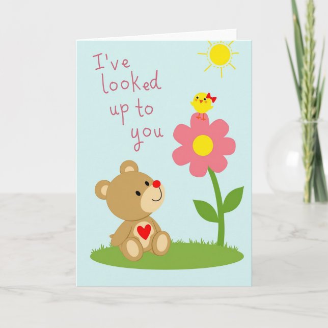 Bear Looks Up To You Card (Front)