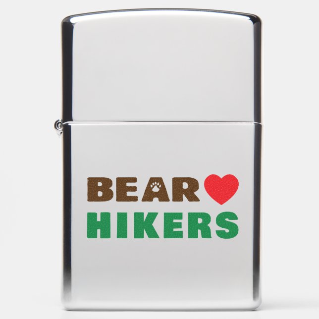 Bear love hiker zippo lighter (Front)