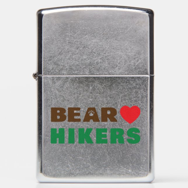 Bear love hiker zippo lighter (Front)