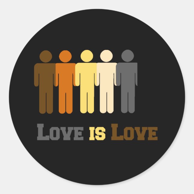 Bear Love is Love Classic Round Sticker (Front)