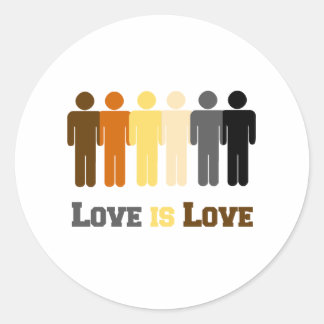 Bear Love is Love Classic Round Sticker