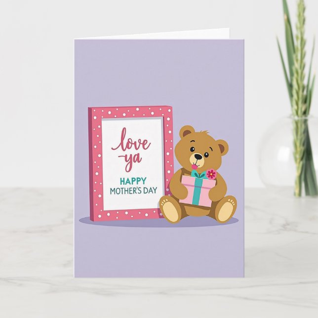 Bear Love Mothers Day Illustration Card (Front)