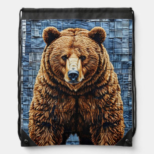🐻 Bear Lover Outdoor Adventure For Wildlife Fans  Drawstring Bag