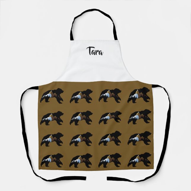 Bear Lover's "Bears with Mountains" Apron (Front)