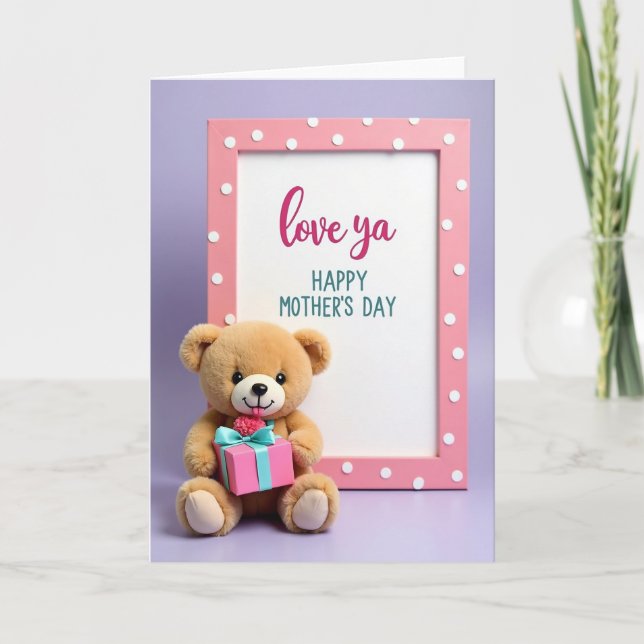 Bear Loves Mom Mothers Day Card (Front)