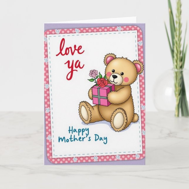 Bear Loves You Mothers Day Card (Front)