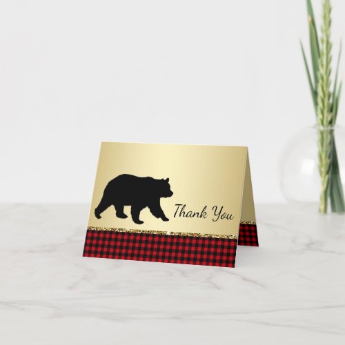 Bear Lumberjack Bear Thank You Cards