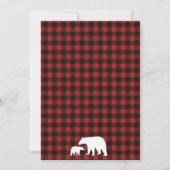 Bear Lumberjack Flannel Boy Baby Shower Invitation (Back)