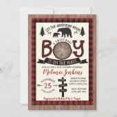 Bear Lumberjack Flannel Boy Baby Shower Invitation (Front)