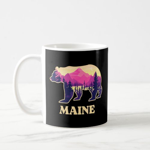 Bear Maine Vintage Retro Vibe Mountains Graphic Me Coffee Mug