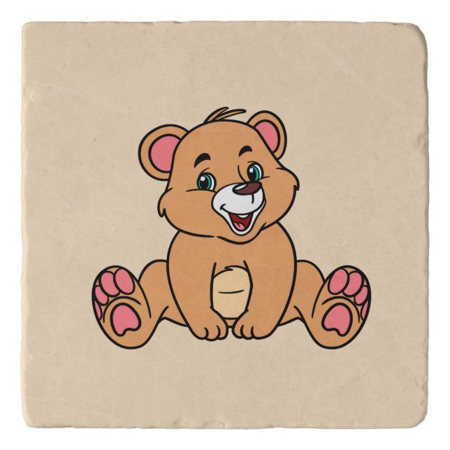 Bear Marble Stone Trivet (Front)