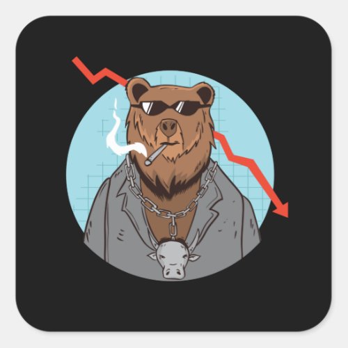 Bear Market Trend Square Sticker