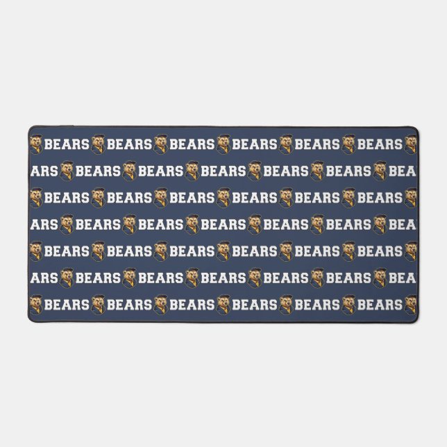 Bear Mascot | Dark Blue - School College Team Desk Mat (Front)