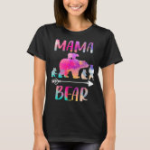 Bear Matching Family Outfits, Funny Mama Bear Four Cubs T-Shirt