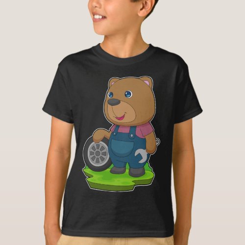 Bear Mechanic Car tire T_Shirt