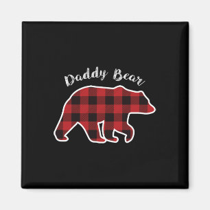 Bear Men Red Plaid Christmas Pajama Family Dad Gif Magnet