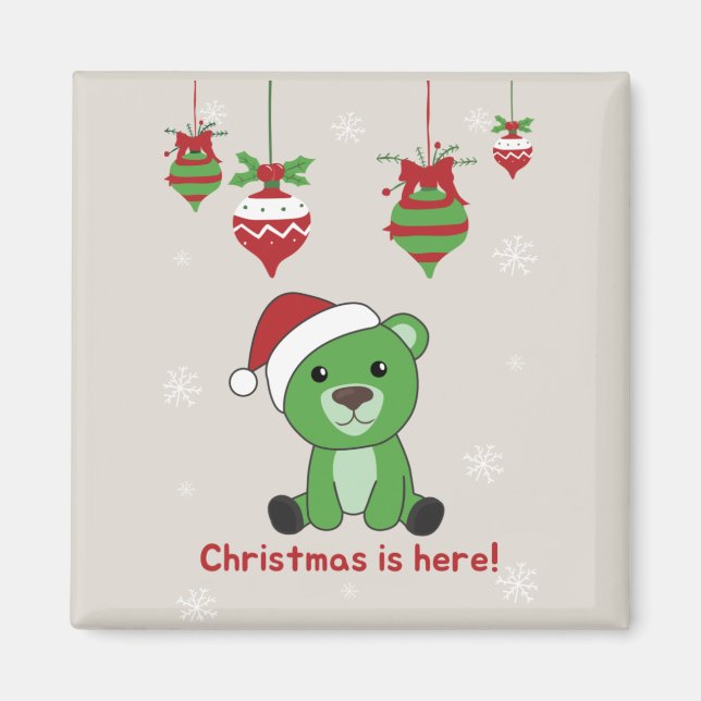 Bear Merry Christmas Winter Animals Bears Magnet (Front)