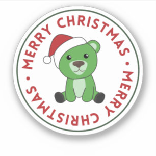 Bear Merry Christmas Winter Animals Bears Sticker