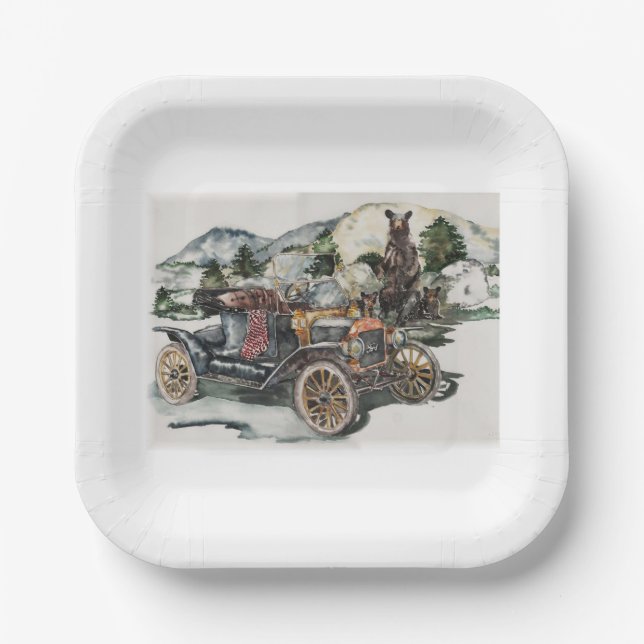 Bear Mischief Paper Plates (Front)