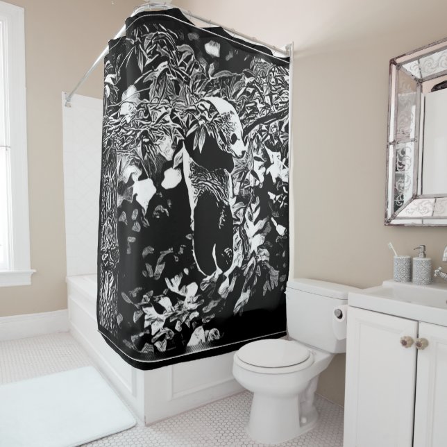 Bear Models: Panda Bear Cubs 01 Shower Curtain (In Situ)