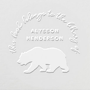 Bear Modern Handwriting From The LIbrary Book Embosser