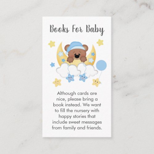 Bear Moon Stars Baby Book Request Enclosure Card